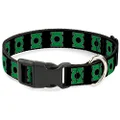 Buckle-Down Plastic Clip Collar - Green Lantern Logo Black/Green - 1" Wide - Fits 15-26" Neck - Large
