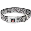 Buckle-Down Seatbelt Buckle Dog Collar - Soft Kitty Poses - 1" Wide - Fits 15-26" Neck - Large