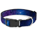 Buckle-Down Plastic Clip Collar - Galaxy Blues/Purples - 1.5" Wide - Fits 13-18" Neck - Small