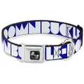 Dog Collar Seatbelt Buckle Buckle Down Shapes Blue White 9 to 15 Inches 1.0 Inch Wide