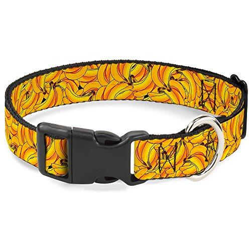 Buckle-Down 13-18" Banana Bunches Stacked Plastic Clip Collar, Wide Small