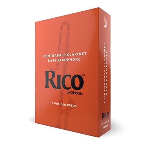 Rico by D'Addario Contra Bass Clarinet Reeds, Strength 1.5, 10-pack