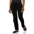 NYDJ Women's Marilyn Straight Leg Velvet Jeans, Black, 4
