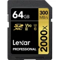 Lexar Professional 2000x SD Card 64GB, SDXC UHS-II Memory Card, Up to 300MB/s Read, for DSLR, Cinema-Quality Video Cameras (LSD2000064G-BNNAG)
