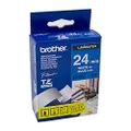 Brother TZe555 Labelling Tape, 24 mm x 8 Meter, White on Blue Tape