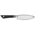 Shun Cutlery Sora Ultimate Utility Knife 6", Wide Serrated Kitchen Knife Perfect for Precise Cuts, Ideal for Preparing Sandwiches or Trimming Small Vegetables, Handcrafted Japanese Knife