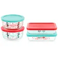 Pyrex EDS 8pc Box Set Mickey & Friends Holiday, Multicolor, 4c