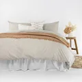 Bambury Temple Organic Cotton Quilt Cover Set, Pebble, Queen Bed