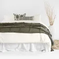 Bambury Temple Organic Cotton Quilt Cover Set, Ivory, Queen Bed