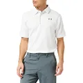 Under Armour Men's Tech Golf Polo, White/ Graphite/ Graphite, Small
