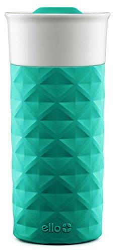 Ello Ogden BPA-Free Ceramic Travel Mug with Lid, Teal, 16 oz