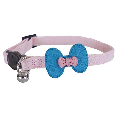 Rosewood Pink & Teal Bow Cat Collar,