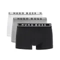Hugo Boss Men's 3-pack Stretch Cotton Regular Fit Trunks, White/Gray/Black, Small US