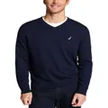 Nautica Men's Classic Fit Navtech Soft V-Neck Sweater, Navy, Medium