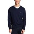 Nautica Men's Classic Fit Navtech Soft V-Neck Sweater, Navy, Medium