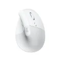 Logitech Lift Vertical Ergonomic Mouse, Wireless, Bluetooth or Logi Bolt USB receiver, Quiet clicks, 4 buttons, compatible with Windows/macOS/iPadOS, Laptop, PC - Off White