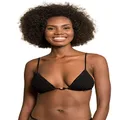 Maaji Women's Standard Sliding Triangle Bikini Top, Black, Medium