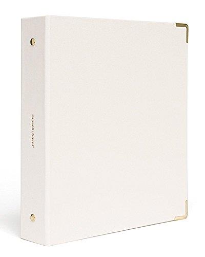 Russell+hazel Bookcloth Mini 3-Ring Binder, Pearl, 8 x 9 Inches (28790)