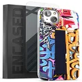Encased Bando Series Designed for iPhone 14 Plus Case with Hand Strap Loop and Screen Protector (Cool Graffiti Art)