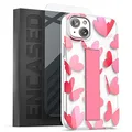 Encased Loop Case for iPhone 14 Plus 6.7" (2022) Pink Heart Butterfly Design with Hand Strap Grip (Screen Protector Included)