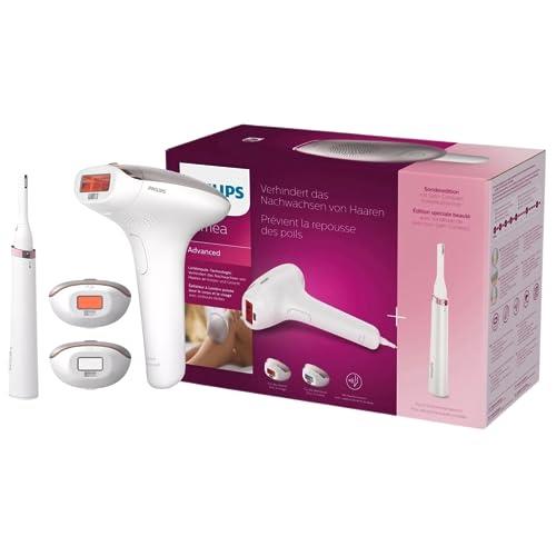 Philips Lumea Advanced Corded IPL Hair Removal Device with 3 attachments (for Body, Face and bikini), Skin Tone Sensor and Pen Trimmer, 15min Treatment on Lower Legs, White, BRI923/00