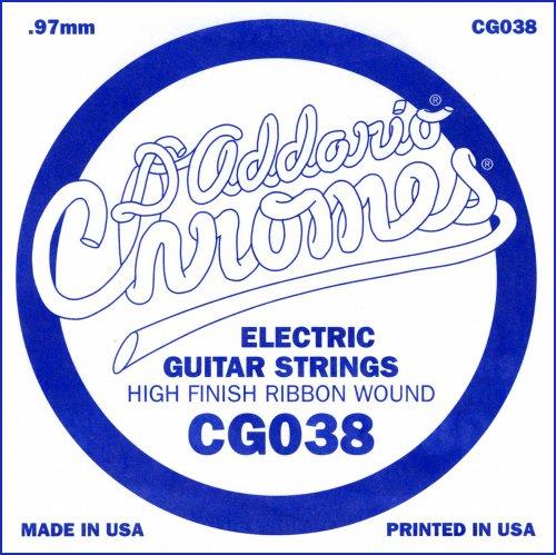 D'Addario CG038 Flat Wound Electric Guitar Single String, 038