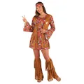 Fun World Women s Peace Love Hippie Costume Adult, Brown, Small Medium US