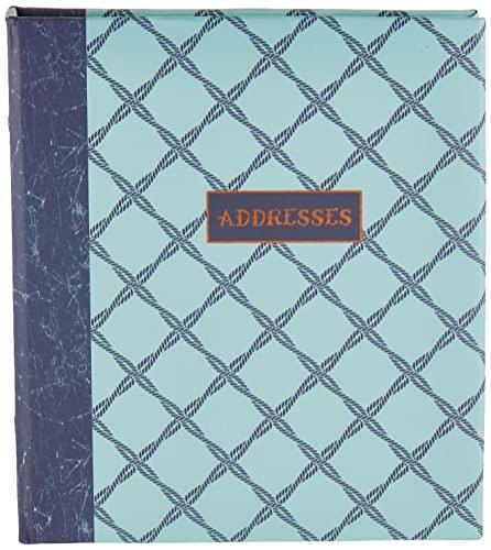 C.R. Gibson Refillable Address Book, 6-Ring Binder Format, Tabbed Dividers, 4 Entries Per Page, 440 Contacts, Measures 6.5" x 7.25" - Ocean's Depth