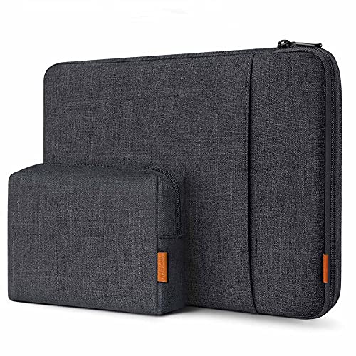 Inateck 360° Protection 13 Inch Laptop Case Sleeve Compatible with 13 MacBook Air M3/M2/M1 2025-2018,13 MacBook Pro M2/M1 2022-2016, 12.3 Surface Pro 11/10/9/X/8/7/6/5/4/3, XPS 13, Black Grey