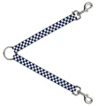 Buckle-Down Dog Leash Splitter, Checker Sapphire Blue/White, 30 Inch Length x 1 Inch Wide