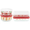 Pyrex Star Wars Holiday Decorated Glass Storage Set, Multicolor, 4c