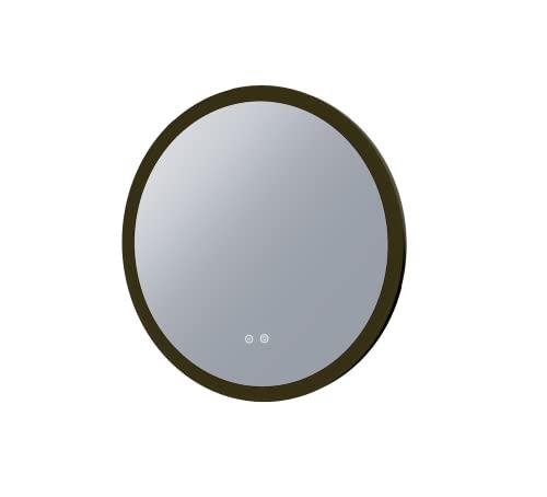 Remer Eclipse 800D LED Mirror with MDF Frame, Matt Black, 800x800x33 mm