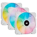 Corsair iCUE SP120 RGB Elite Performance 120 mm PWM Triple Fan Kit with iCUE Lighting Node CORE (Corsair AirGuide Technology, Eight Addressable RGB LEDs, Low-Noise 18 dBA, Up to 1,500 RPM) White