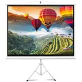 Pyle PRJTP84 50 x 66.9 Inches Universal Floor Standing Portable Roll-Down Tripod Projector Screen - Matte White Surface
