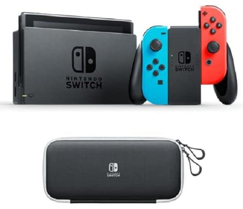 Nintendo Switch - Console [Neon Blue/Red] and Carrying Case and Screen Protector (OLED) [Bundle]