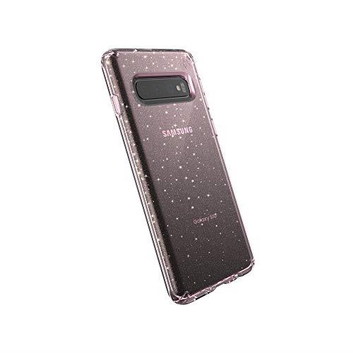 Speck Products Presidio Clear+Glitter Samsung Galaxy S10 Case, Glitter Bella Pink with Gold Glitter/Bella Pink