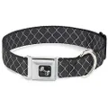 Buckle-Down Seatbelt Buckle Collar, Chain Link Fence Grey, 13 to 18 Inches Length x 1.5 Inch Wide