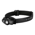 Ledlenser MH5 Black & Gray Lightweight Rechargeable Headlamp with Removable Headstrap and Metal Pocketclip, High Power LED, 400 Lumens + Red LED