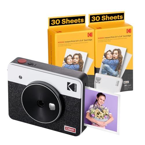 Kodak Mini Shot 3 Retro Instant Camera with Cartridge Bundle, White