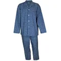 lynx Men's Summer Weight Set Sail Print Poly Cotton Long Sleeve Pyjama Set, 4X-Large Blue