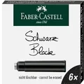 Faber-Castell Fountain Pen Ink Cartridges, Black – Box of 6 (40-185507)