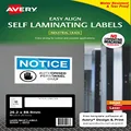 Avery Self Laminating Water Resistant Printable Labels, White, 26.2 x 88.9 mm, 50 Labels (959188/00753)