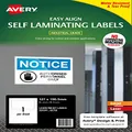 Avery Self Laminating Water Resistant Printable Labels, White, 127 x 190.5 mm, 5 Labels (959185/00750)