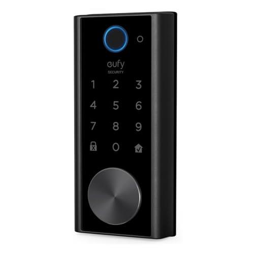 eufy Security E130 Smart Lock Touch - Fingerprint Keyless Entry Smart Door Lock with Touchscreen Keypad - Bluetooth Electronic Deadbolt, IP65 Weatherproof, Wi-Fi Bridge Compatible - No Monthly Fee