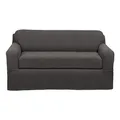 MAYTEX Pixel Ultra Soft Stretch 2 Piece Furniture Cover Sofa Slipcover, Charcoal