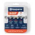 Husqvarna X-Cut S93G 14 Inch Chainsaw Chain, 3/8" Pitch, 050" Gauge, 52 Drive Link Chainsaw Blade Replacement, Pre-Stretched and Low Kickback, Gray