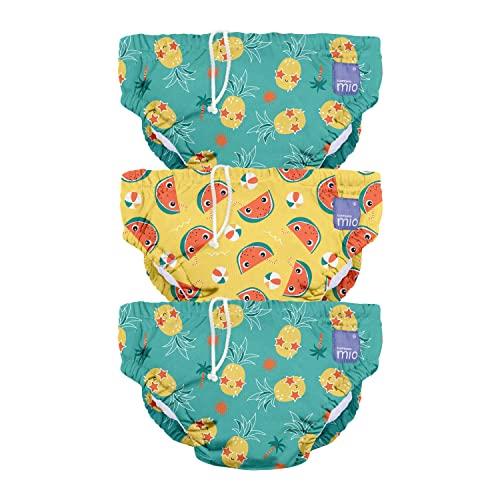 Bambino Mio, Reusable Swim Nappy, Tropical, Large (1-2 Years), 3 Pack