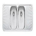 Oliveri Petite Double Bowl Sink with Double Drainer