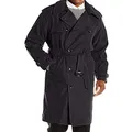 London Fog Men's Iconic Double Breasted Trench Coat with Zip-Out Liner and Removable Top Collar, Black, 38R