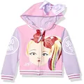 JoJo Siwa Girls' Little Big Face Zip Up Hoodie with Bow on Hood, Light Pink/Lilac, 4